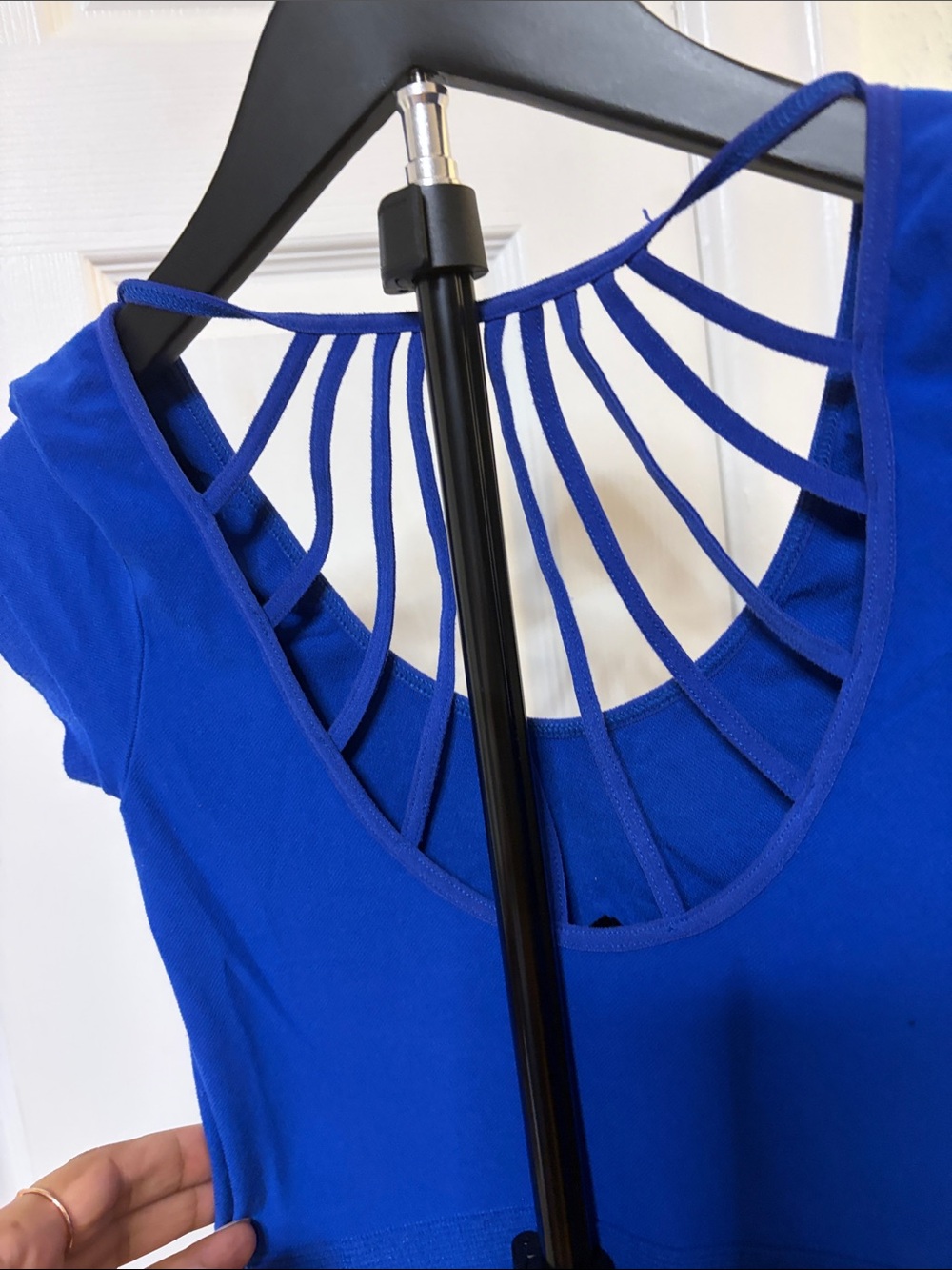 bebe Electric Blue Mini Dress with Strappy Back - Picture 5 of 9